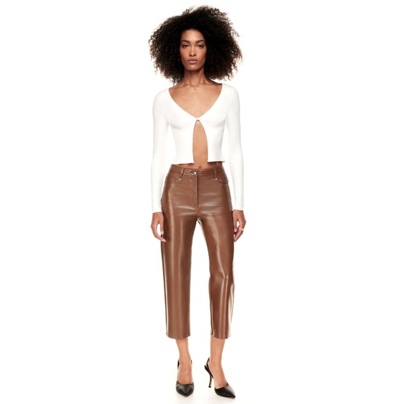 Aritzia Wilfred Melina pant in Cognac, cropped - Picture 1 of 4